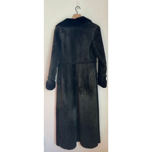 Express Vintage Maximalist Suede Maxi Statement Coat - Black, Small - Picture 11 of 11